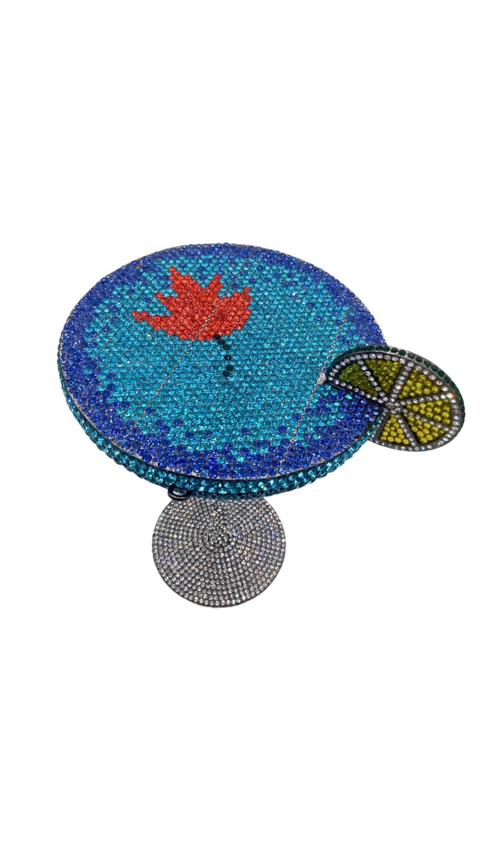 Garin Blue Rhinestone Goblet Bag Flowering Girl