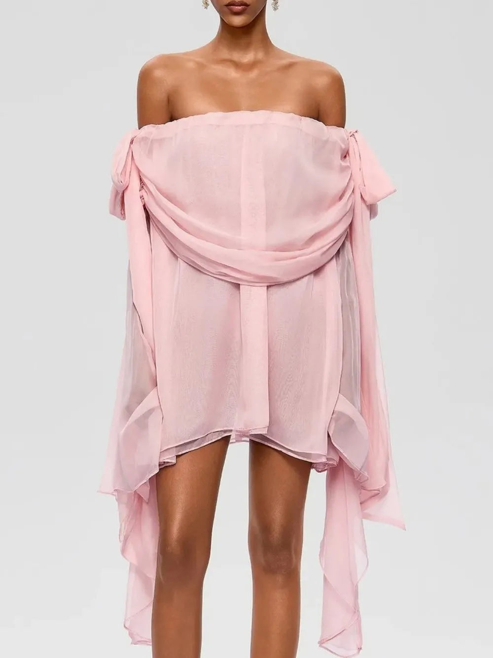 Raskiel Off Shoulder Ruffle Mini Dress Flowering Girl