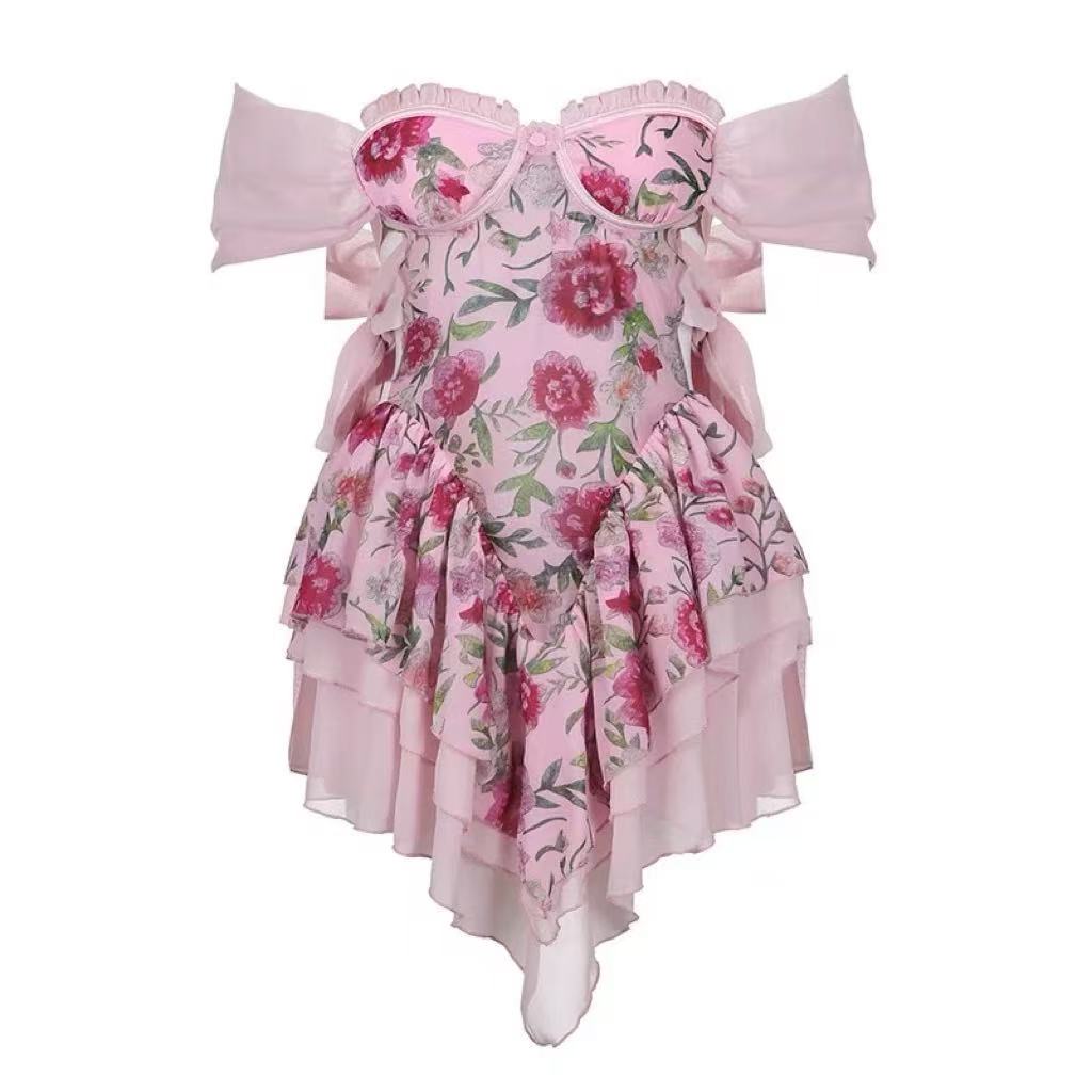 The Rosetta Silk Mini Dress Flowering Girl