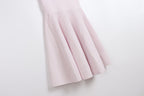Light Pink Heavy Stretch Knit Fit-And-Flare Dress Flowering Girl