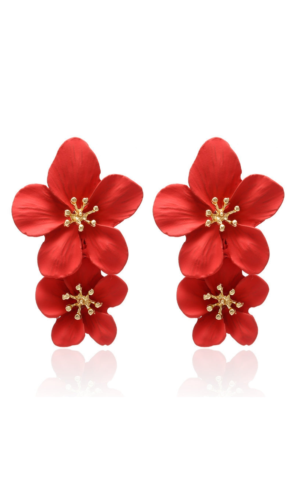 Double Flower Earrings Flowering Girl