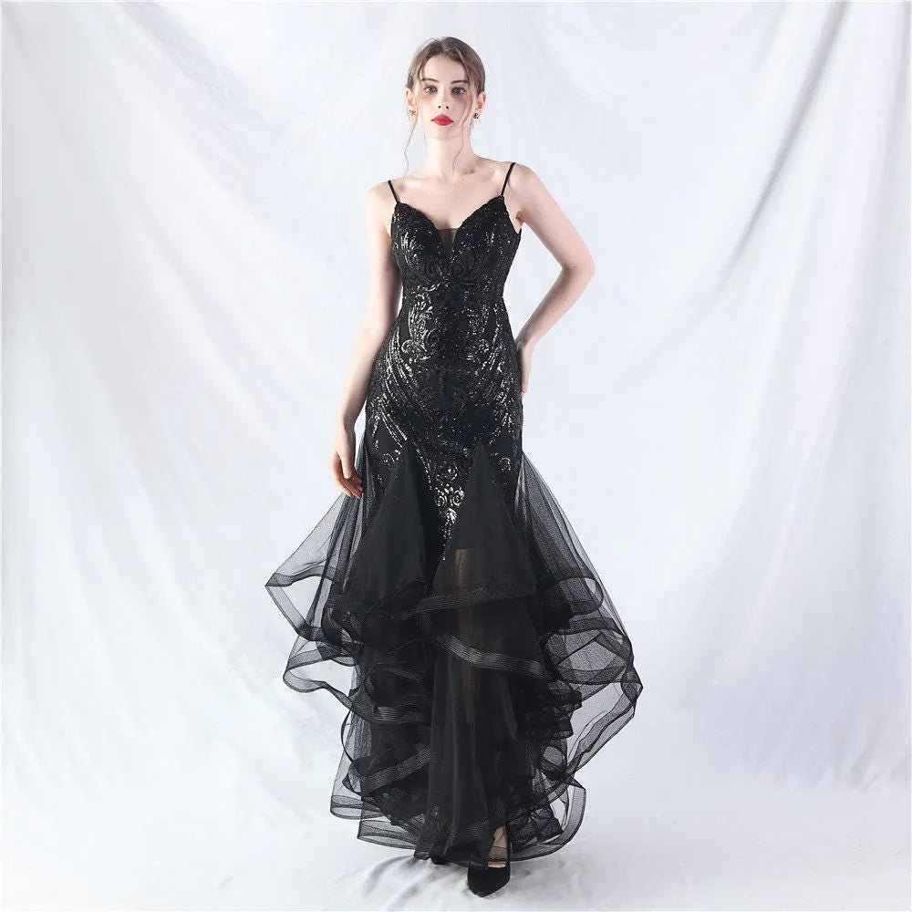 Sequin Slip Tulle Maxi Dress Flowering Girl