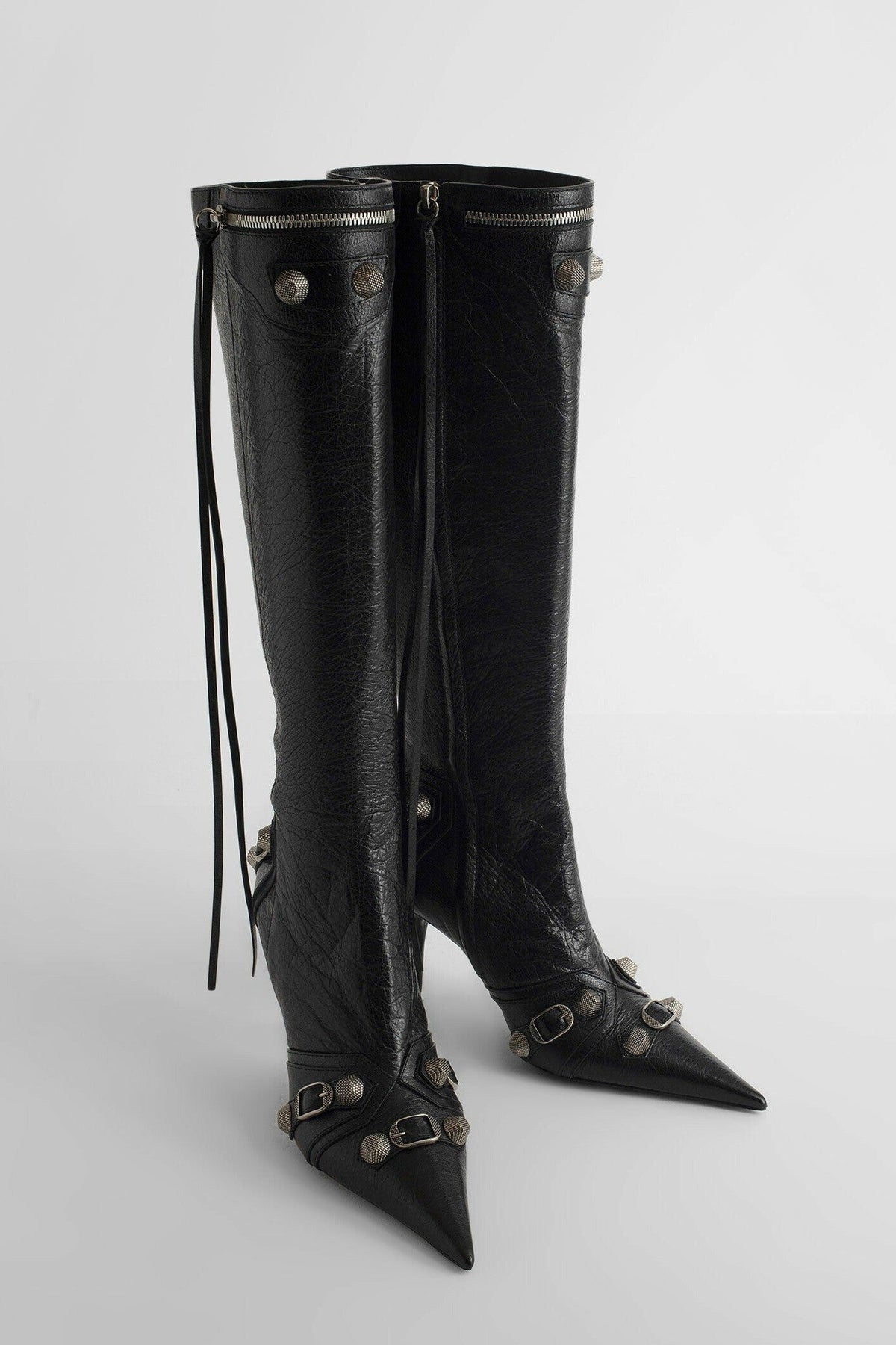 Shilia Zip Knee-high Boots - Black Flowering Girl