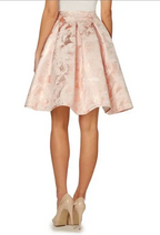 Pink Jacquard Mid-Waist Puffy Umbrella Skirt Flowering Girl