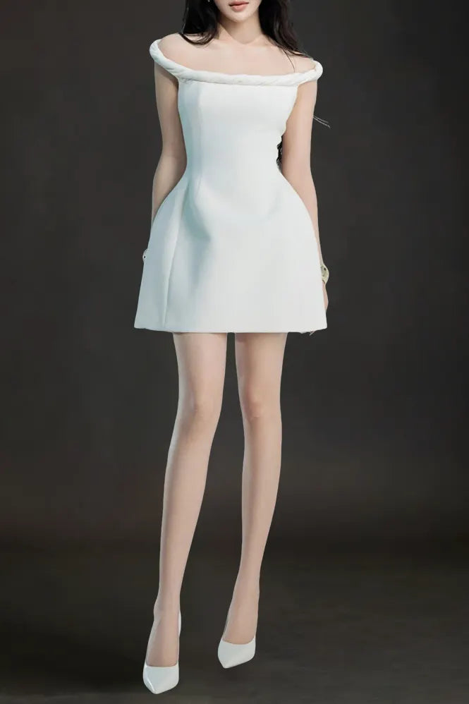 Calwa Off Shoulder Flare Mini Dress Flowering Girl