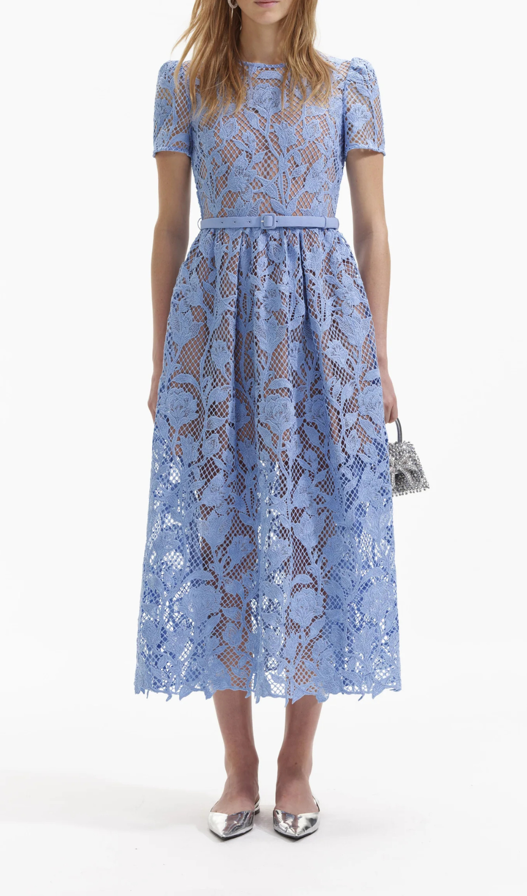 BLUE LILY LACE MIDI DRESS Flowering Girl