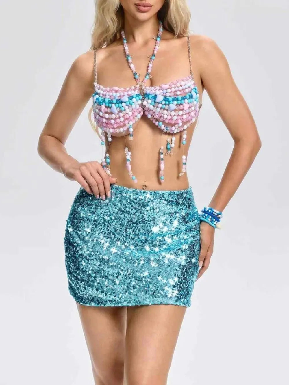 Fionexa Gemstone Beaded Bralette Flowering Girl
