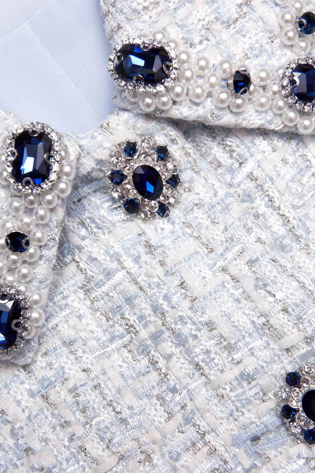 Blue Boucle Mini Dress Flowering Girl