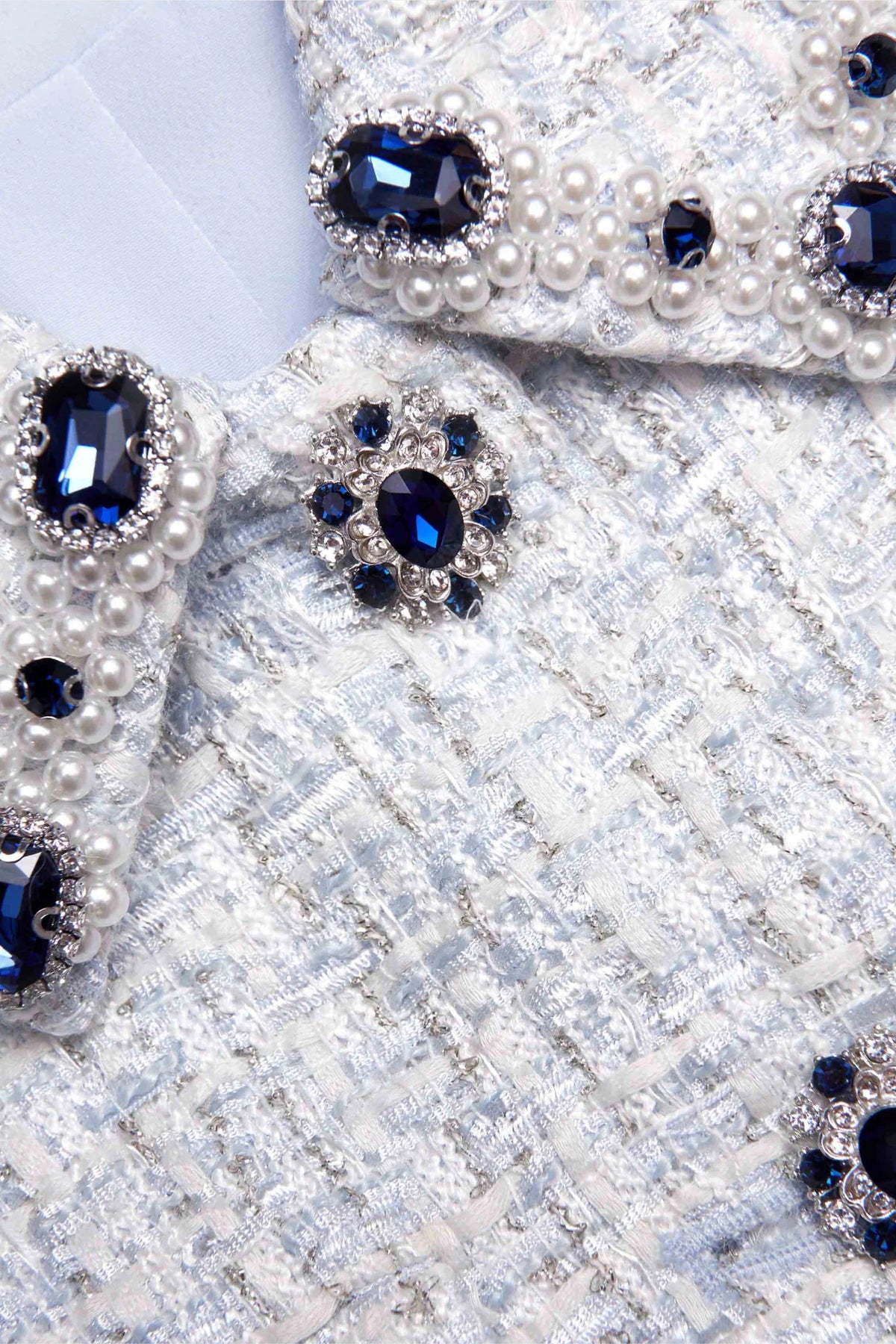 Blue Boucle Mini Dress Flowering Girl