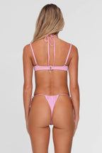 Thong Bikini set in pink Flowering Girl