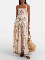 Meabh Strappy Printed Maxi Dress Flowering Girl