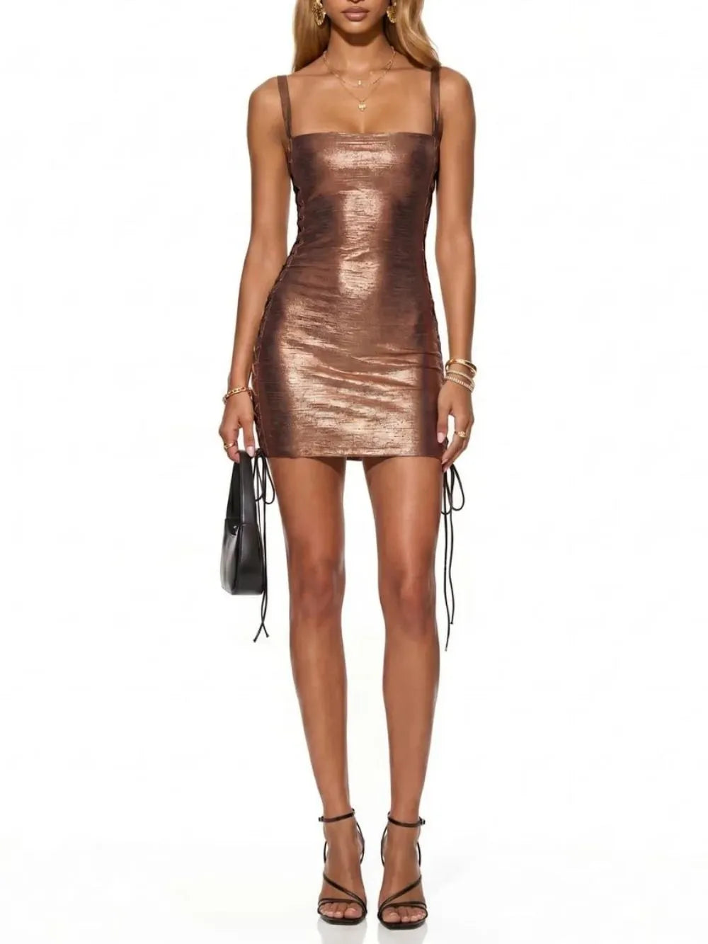 Ravixor Lace Up Bandage Mini Dress Flowering Girl