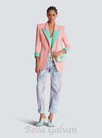 1-button double crepe two-tone jacket Flowering Girl