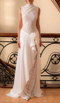 Jazmín White Lace Flower Maxi Dress Flowering Girl