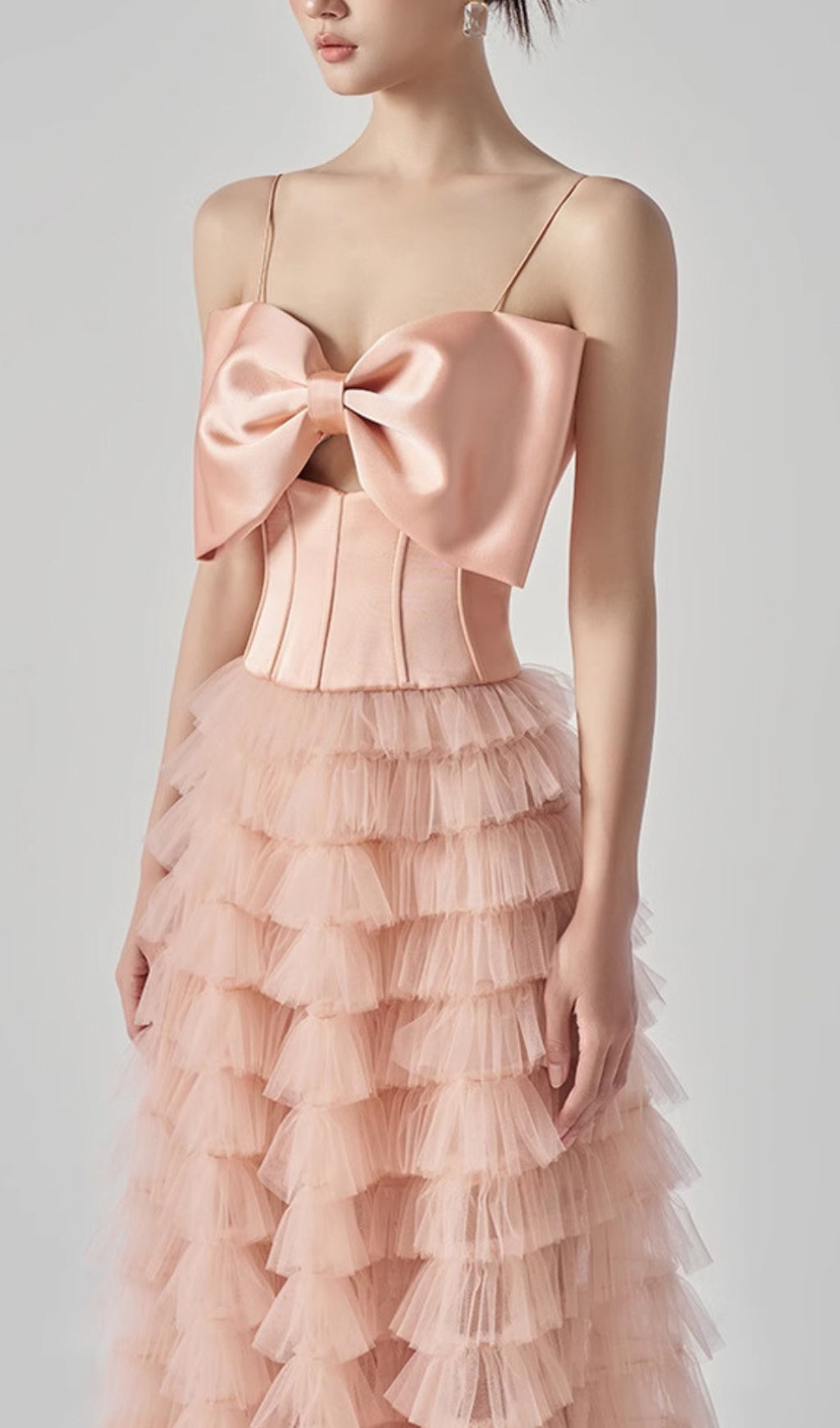 Doba Bow Mesh Maxi Dress Flowering Girl