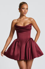 Trinity Mini Dress - Cherry Lacquer Flowering Girl