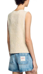 Decorative Tweed Waistcoat Flowering Girl