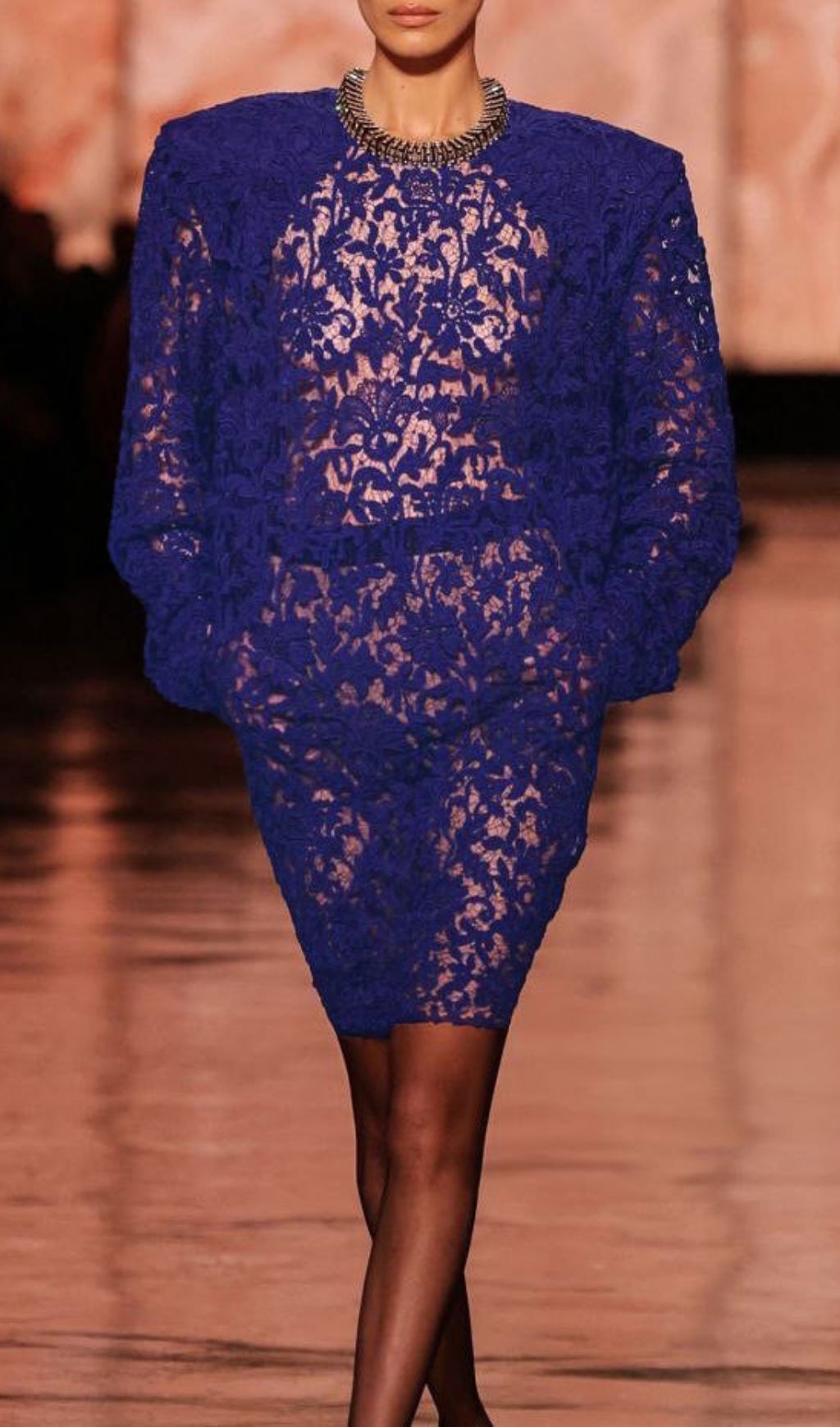 Hermia Blue Long Sleeve Mini Dress Flowering Girl