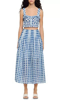 Poppy Gingham Linen Blend Maxi Skirt Flowering Girl