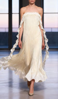 Imogene Strapless Pleated Maxi Dress Flowering Girl