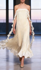 Imogene Strapless Pleated Maxi Dress Flowering Girl