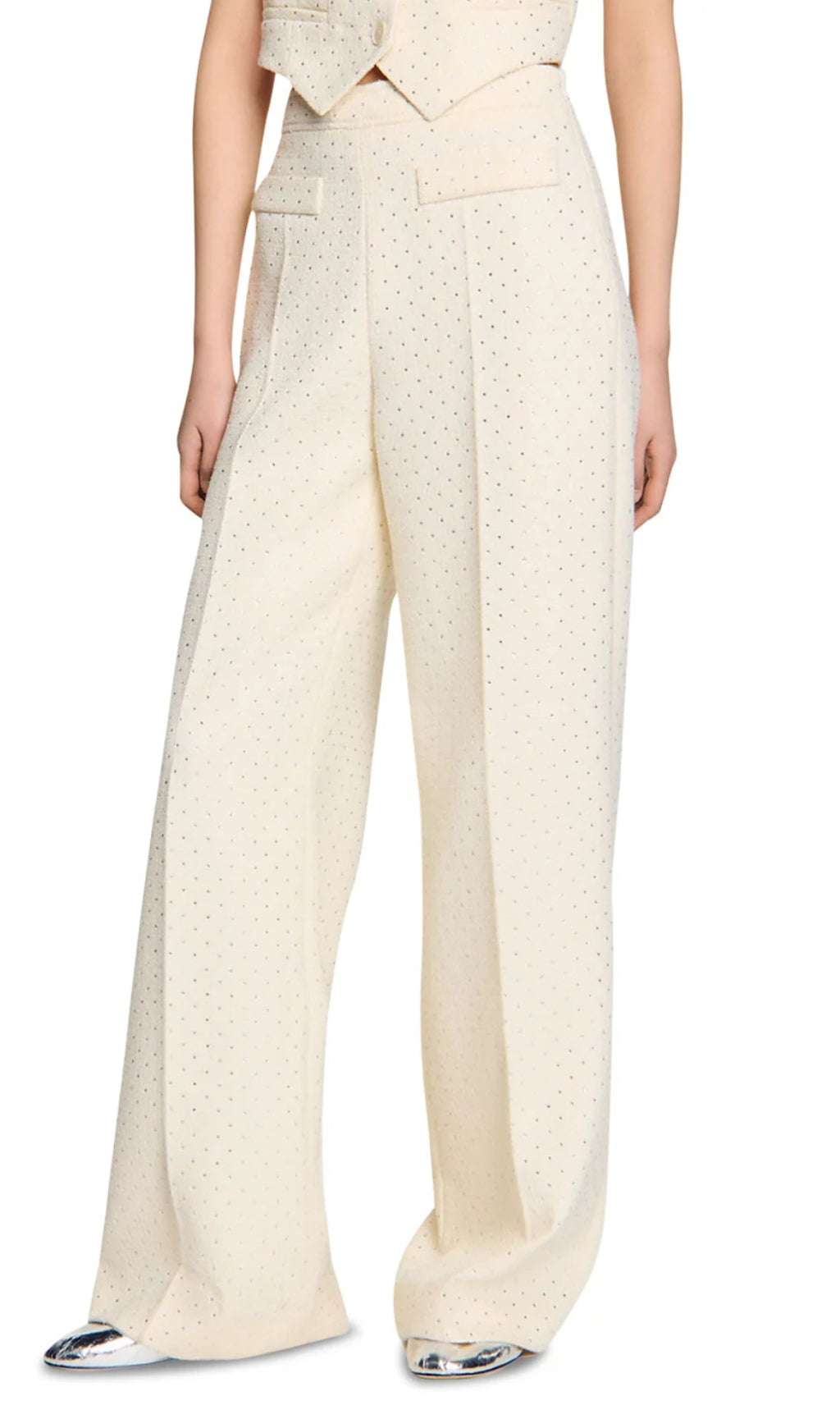Tweed Rhinestone Trousers Flowering Girl