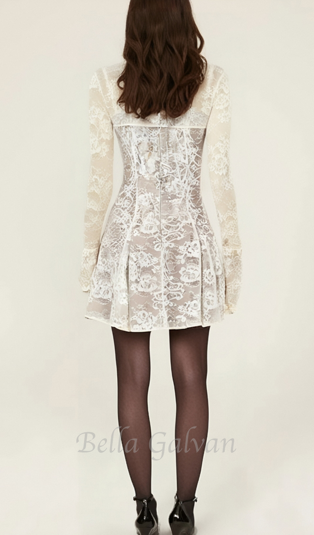 vintage cream lace mini dress Flowering Girl