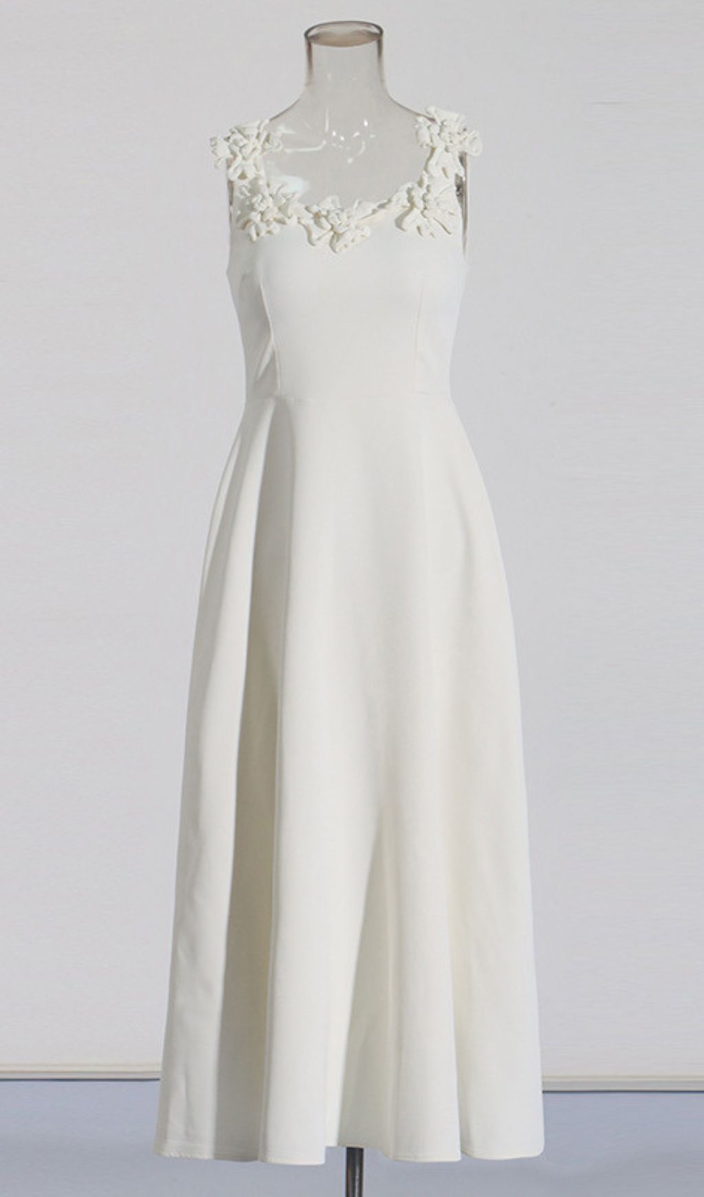 Janan White Flower Midi Dress Flowering Girl
