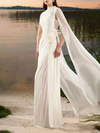 Melanie Flower Embellished Ruched Maxi Dress Flowering Girl
