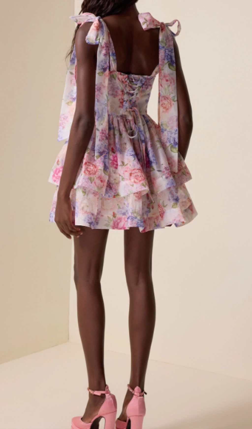 Faya Strappy Floral Mini Dress Flowering Girl