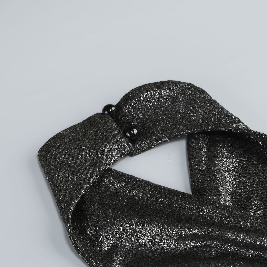 mirabelle halter jumpsuit in black silver Flowering Girl