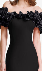 Kymber Black Off-Shoulder Maxi Dress Flowering Girl