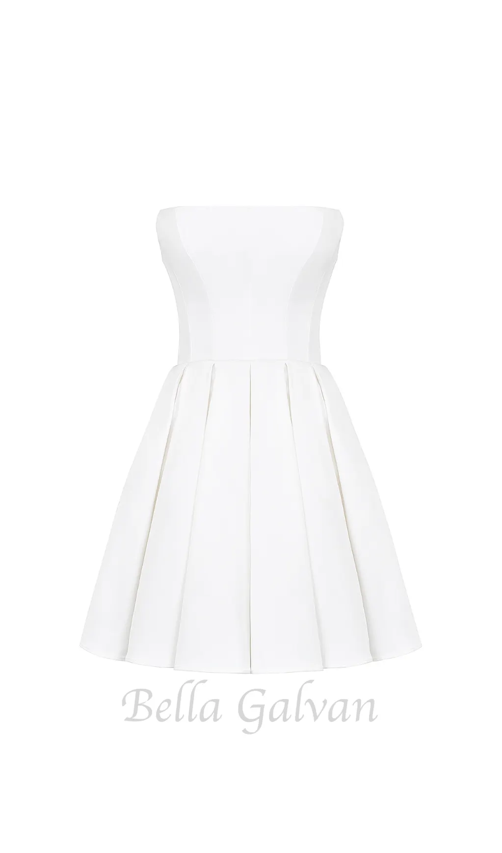 alyssa white strapless pleated mini dress Flowering Girl