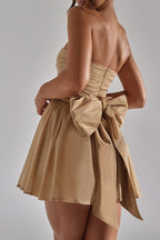 Katrina Mini Dress - Gold Sparkle Flowering Girl