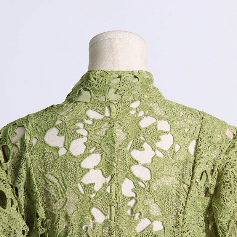 Adora Olive Lace Sleeve Midi Dress Flowering Girl