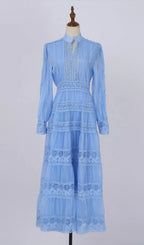 Kamaria Blue Long Sleeve Maxi Dress Flowering Girl