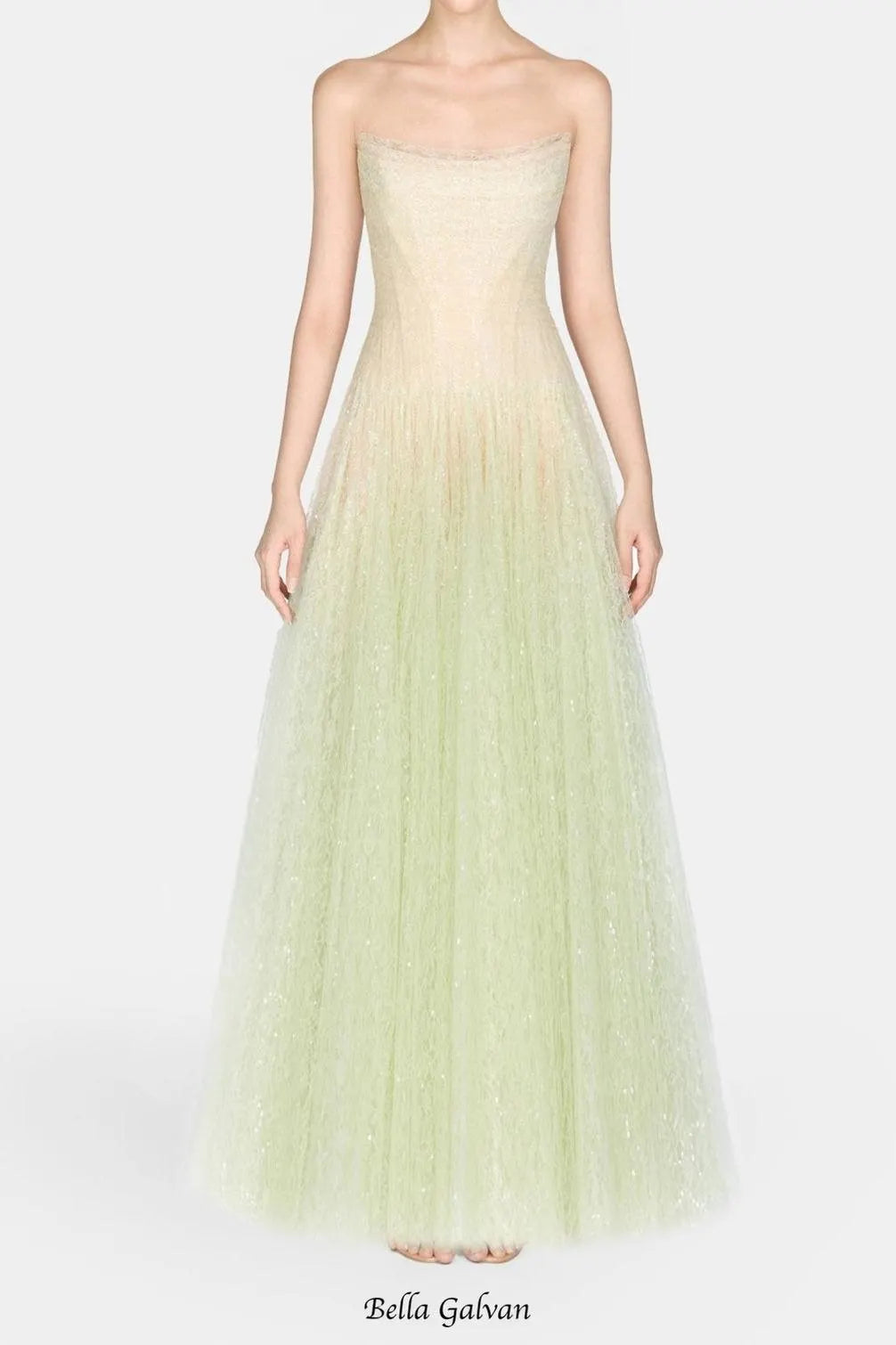 carol Draped Lace Maxi Dress in Mint Flowering Girl