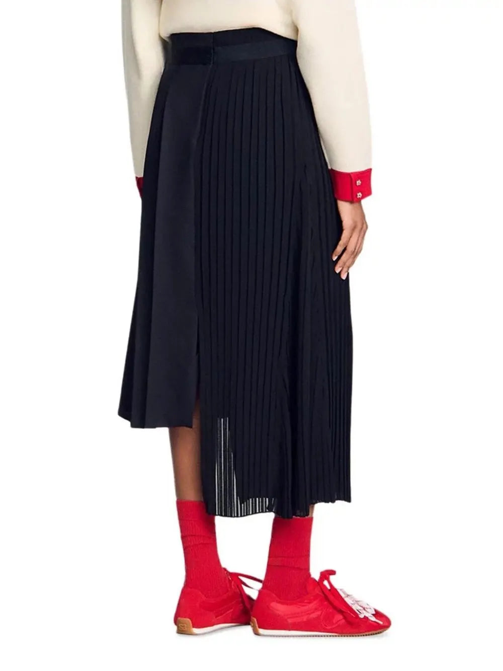 Long Asymmetrical Pleated Skirt Flowering Girl