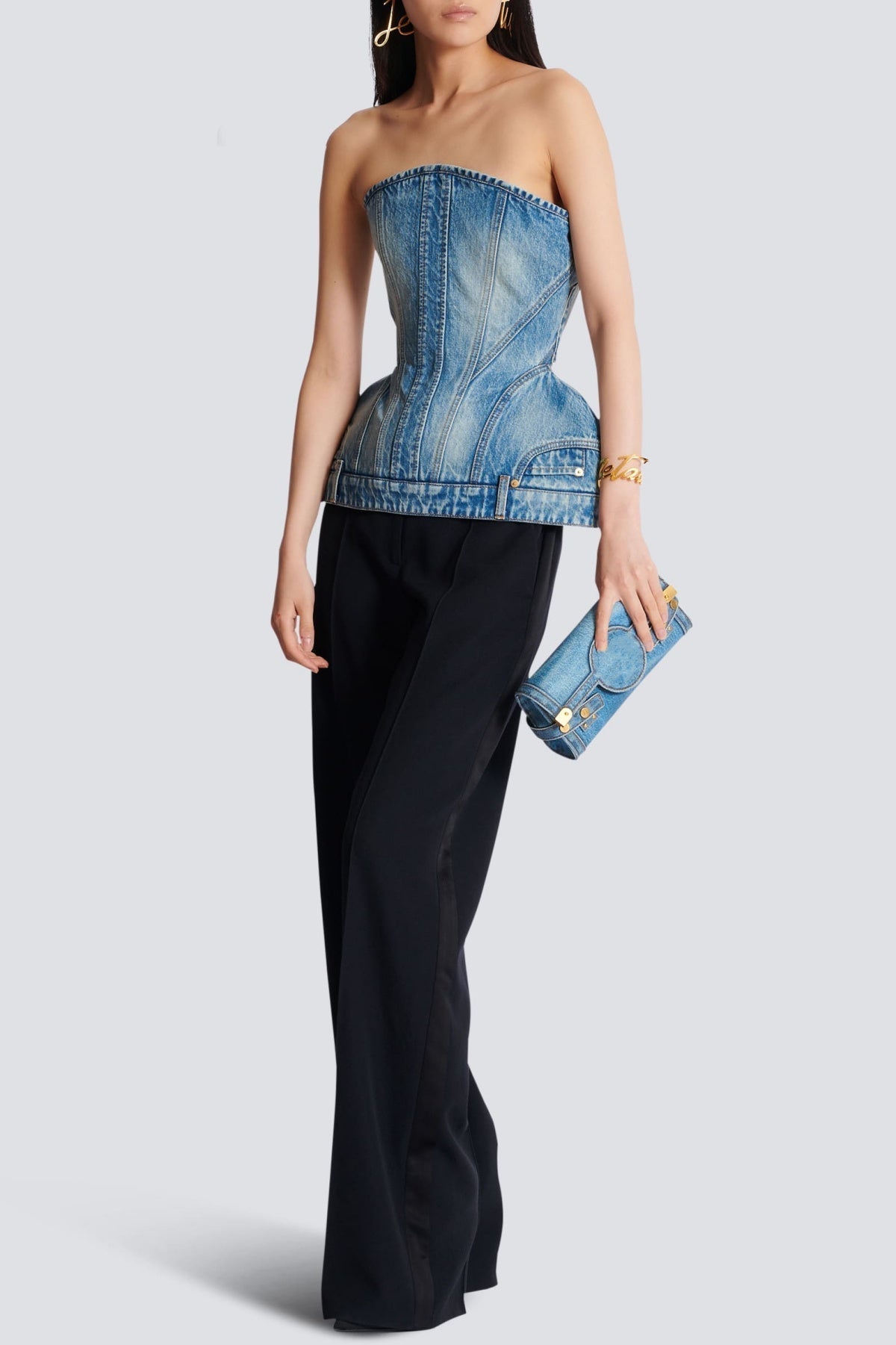 Austyn Structured Denim Bustier Flowering Girl