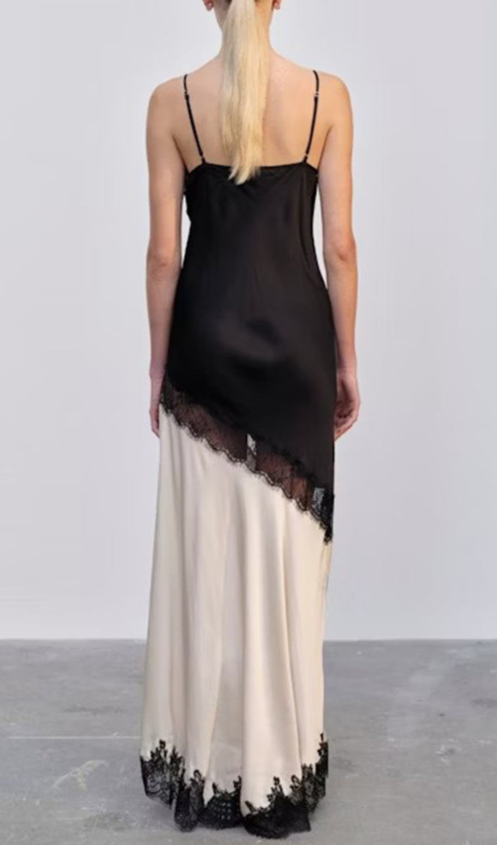 Easter Black Lace Maxi Dress Flowering Girl