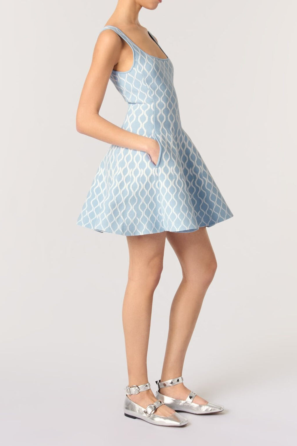 Hélène Patterned-Jacquard Sleeveless Mini Dress Flowering Girl