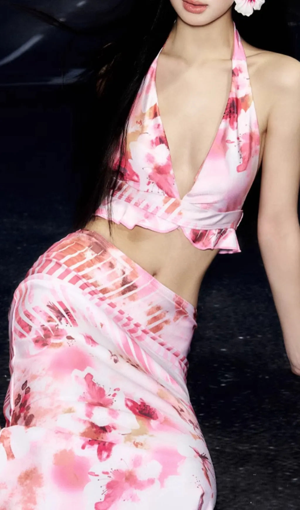 Decima Printed Three-Piece Swimsuit Flowering Girl