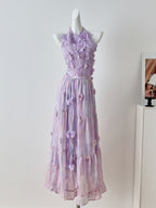 Miakoda Purple Flower Two-Piece Set Flowering Girl