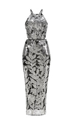 Gabe Sequin Backless Maxi Dress Flowering Girl