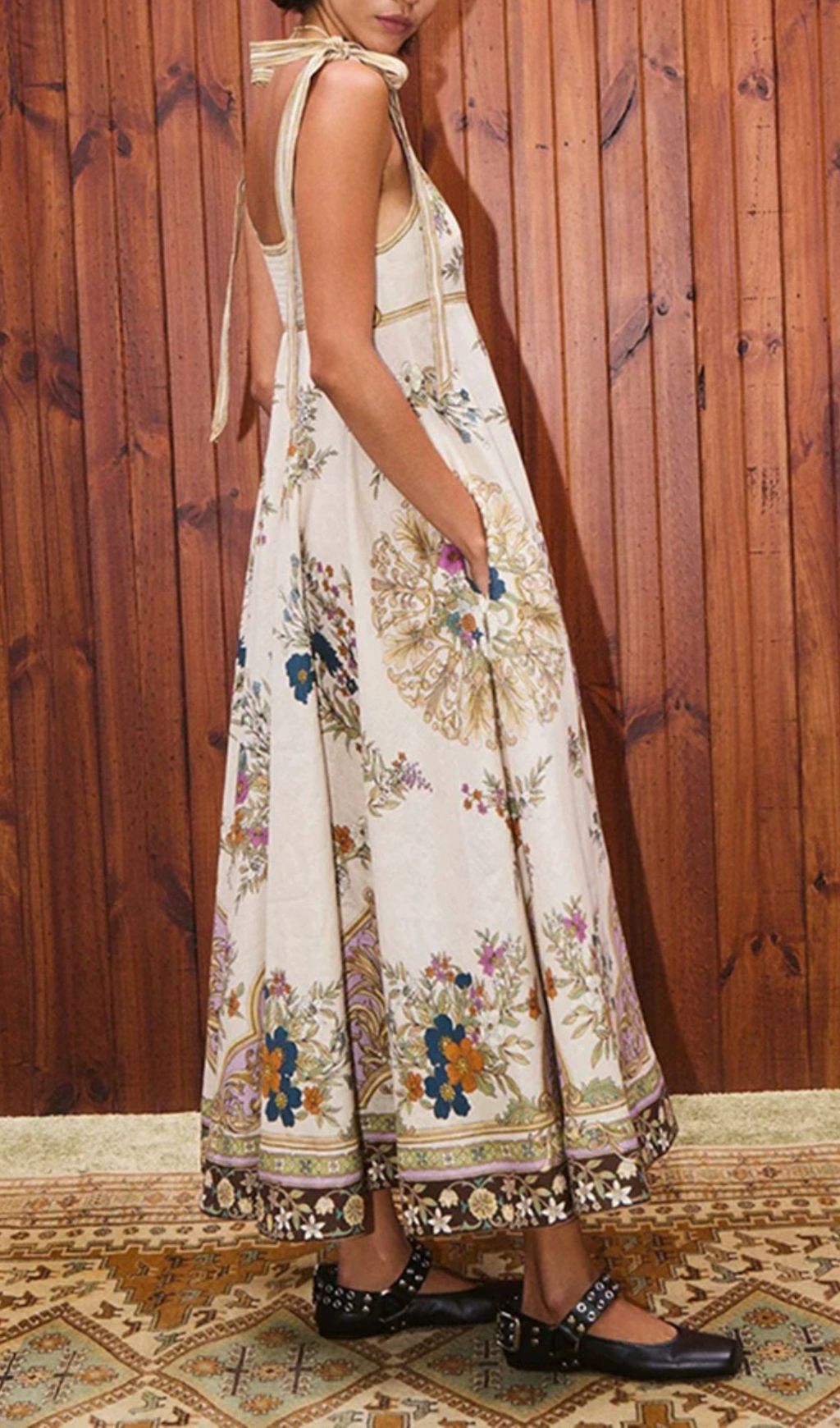 Ismet Strappy Floral Printed Maxi Dress Flowering Girl