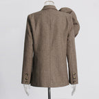 Sada Flower Blazer - Brown Flowering Girl