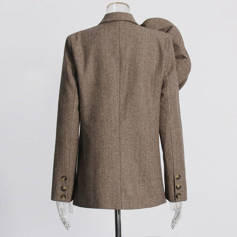 Sada Flower Blazer - Brown Flowering Girl