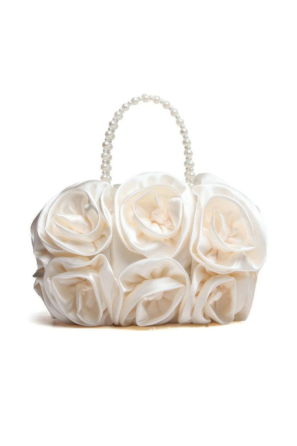 Satin Rosettes Pearl Handbag Flowering Girl