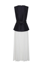 Sleeveless Belted Chiffon Midi Dress Flowering Girl