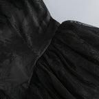 Black Floral Lace Fit-And-Flare Dress Flowering Girl